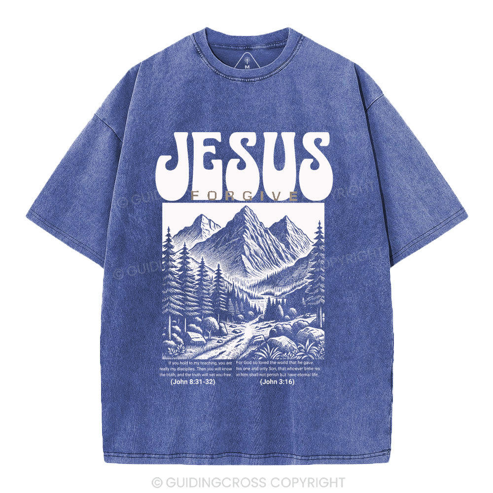 Jesus Forgive Christian Washed T-Shirt