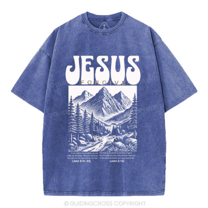 Jesus Forgive Christian Washed T-Shirt