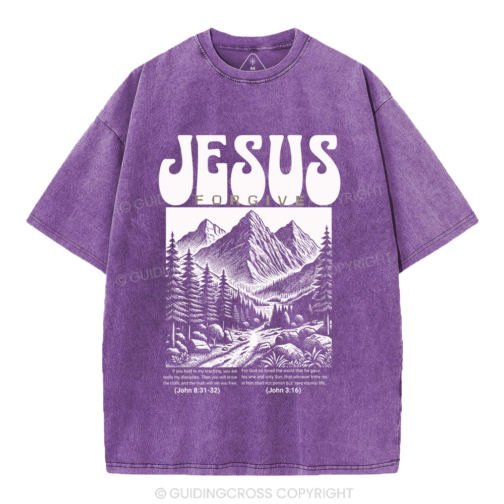 Jesus Forgive Christian Washed T-Shirt