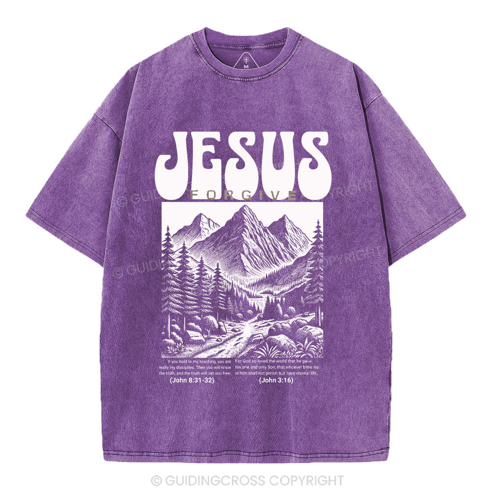 Jesus Forgive Christian Washed T-Shirt