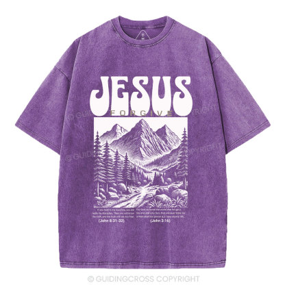 Jesus Forgive Christian Washed T-Shirt