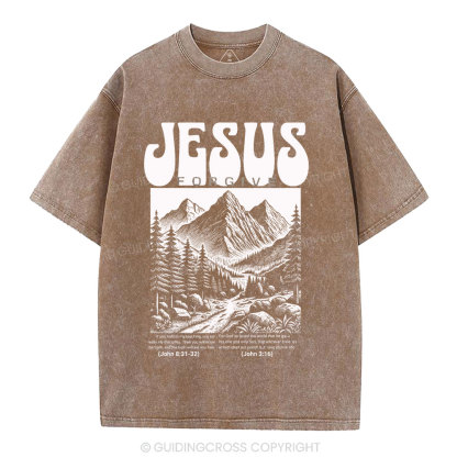 Jesus Forgive Christian Washed T-Shirt