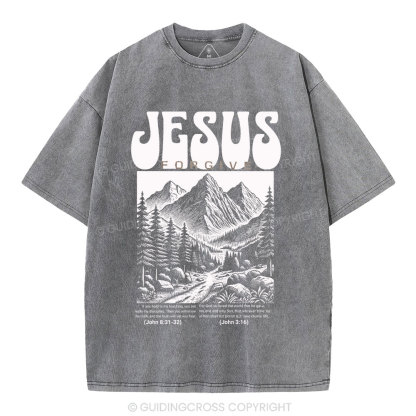 Jesus Forgive Christian Washed T-Shirt