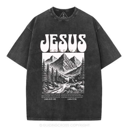 Jesus Forgive Christian Washed T-Shirt