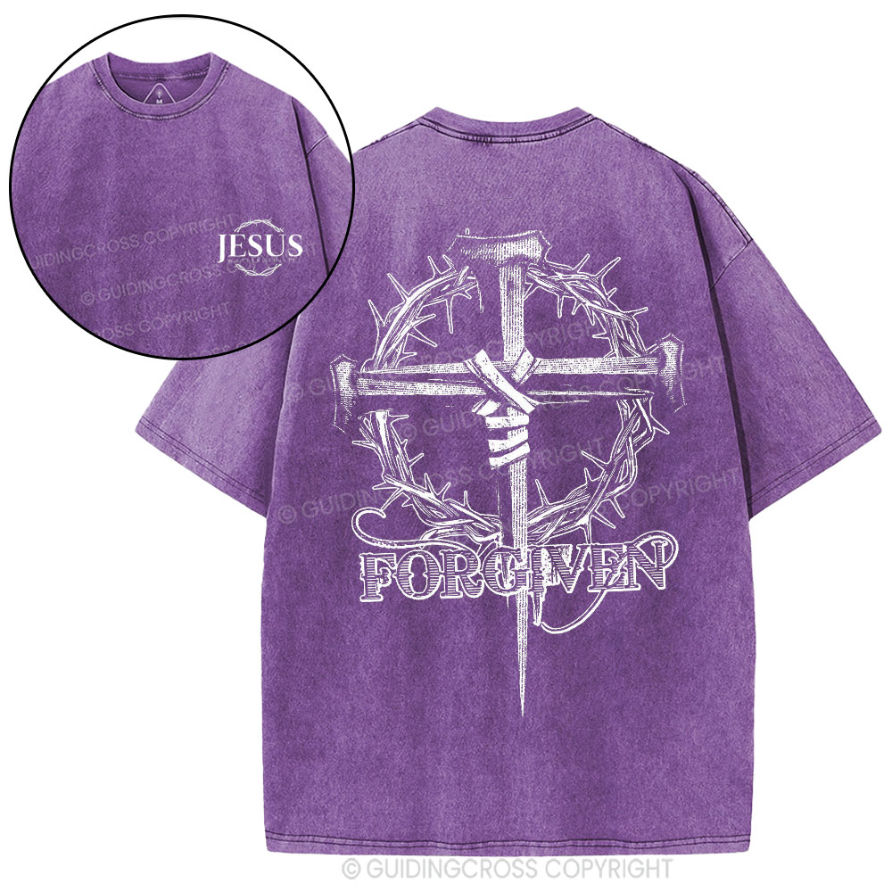 Jesus Forgiven Christian Washed T-Shirt