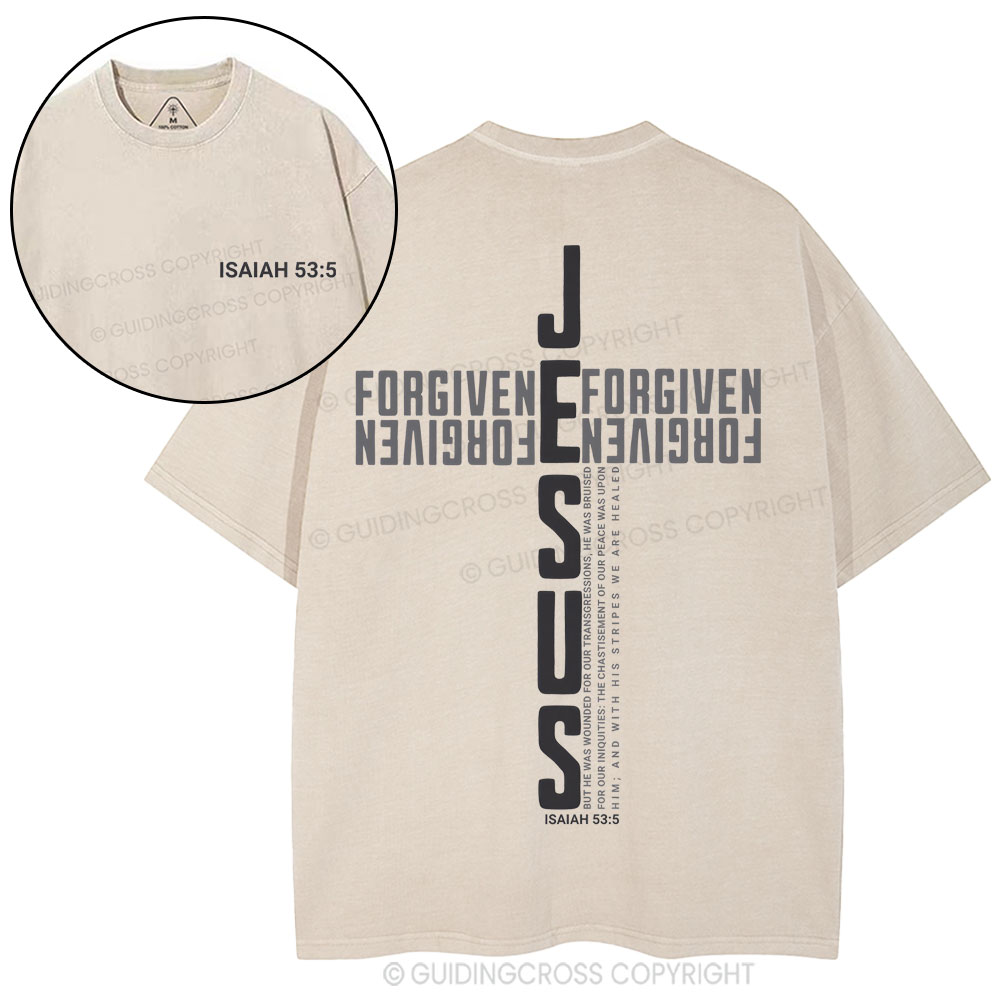 Jesus Forgiven Christian Washed T-Shirt