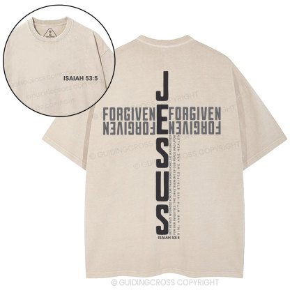 Jesus Forgiven Christian Washed T-Shirt