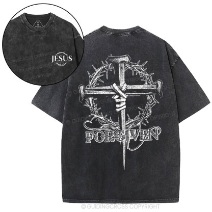 Jesus Forgiven Christian Washed T-Shirt