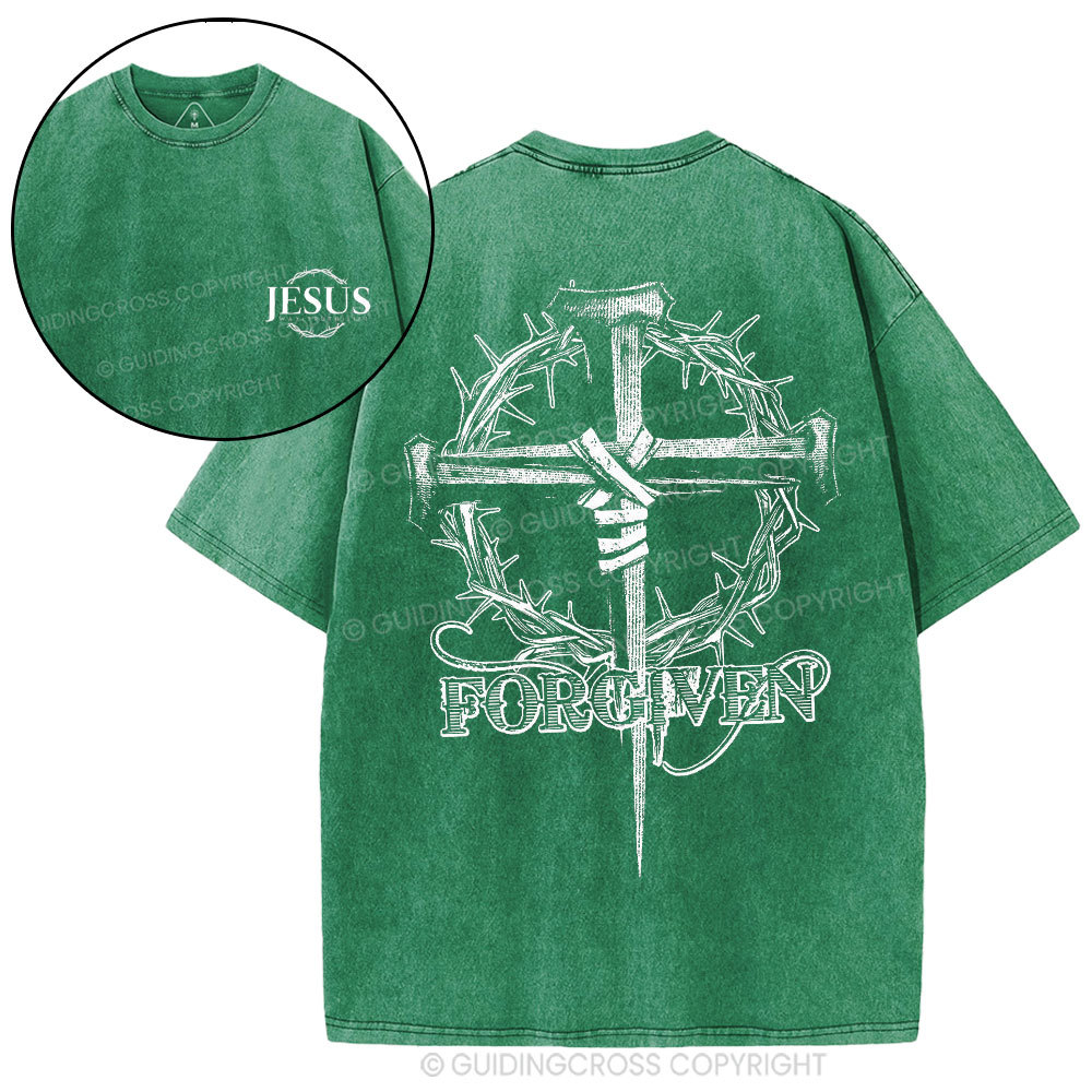 Jesus Forgiven Christian Washed T-Shirt