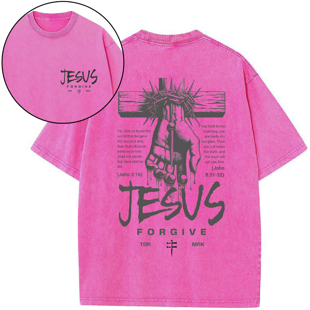 Jesus Forgiven Christian Washed T-Shirt