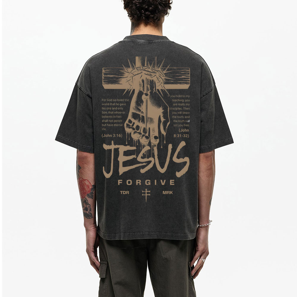 Jesus Forgiven Christian Washed T-Shirt
