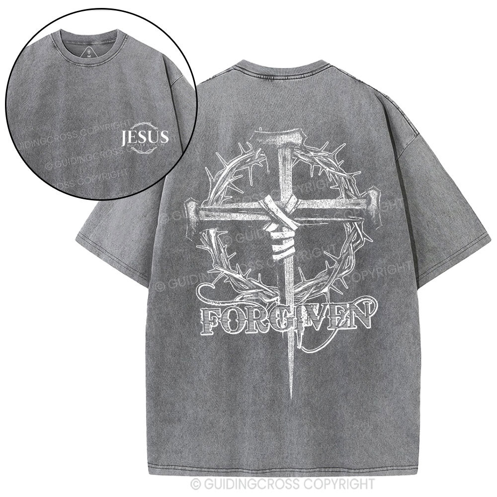Jesus Forgiven Christian Washed T-Shirt