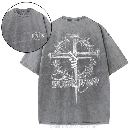 Jesus Forgiven Christian Washed T-Shirt