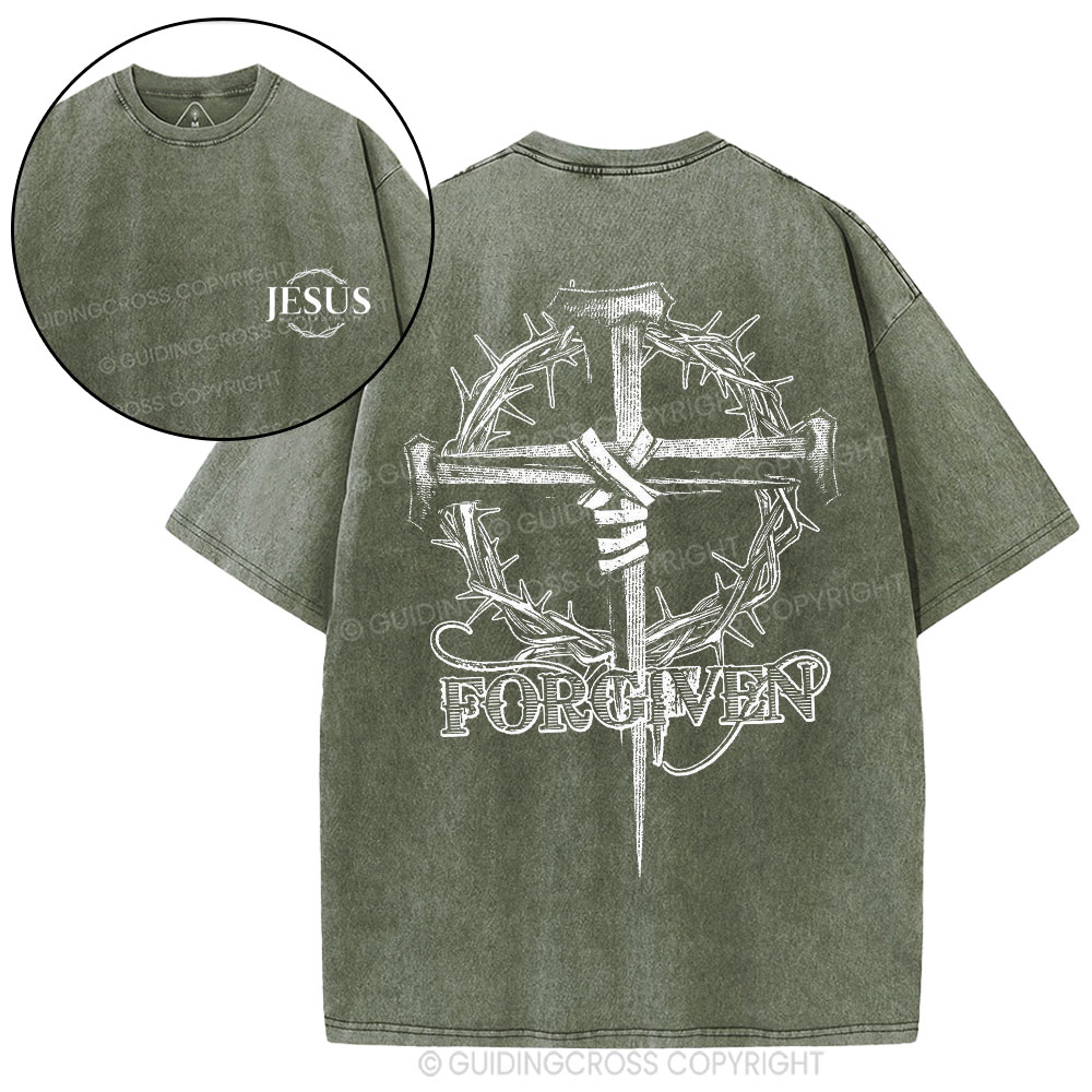 Jesus Forgiven Christian Washed T-Shirt