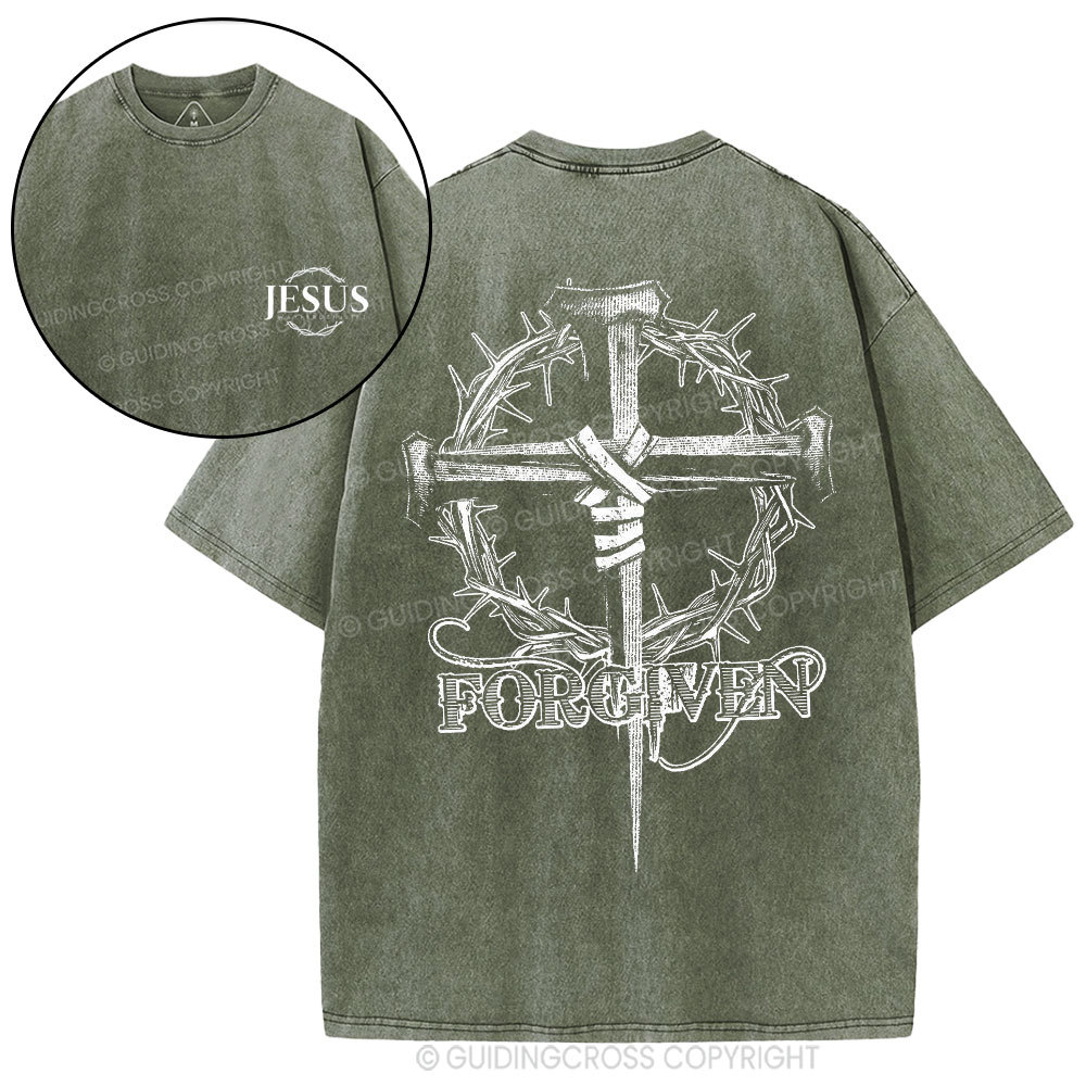 Jesus Forgiven Christian Washed T-Shirt