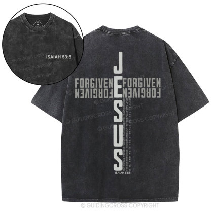 Jesus Forgiven Christian Washed T-Shirt
