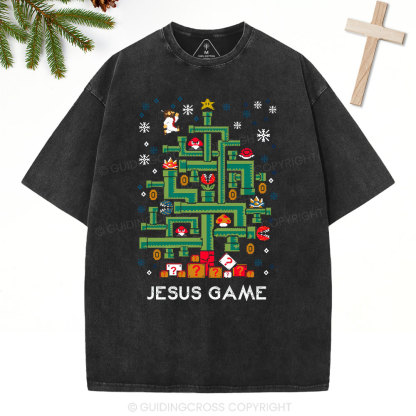 Jesus Game Christian Washed T-Shirt