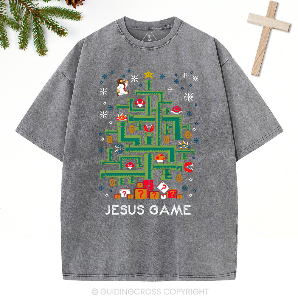 Jesus Game Christian Washed T-Shirt