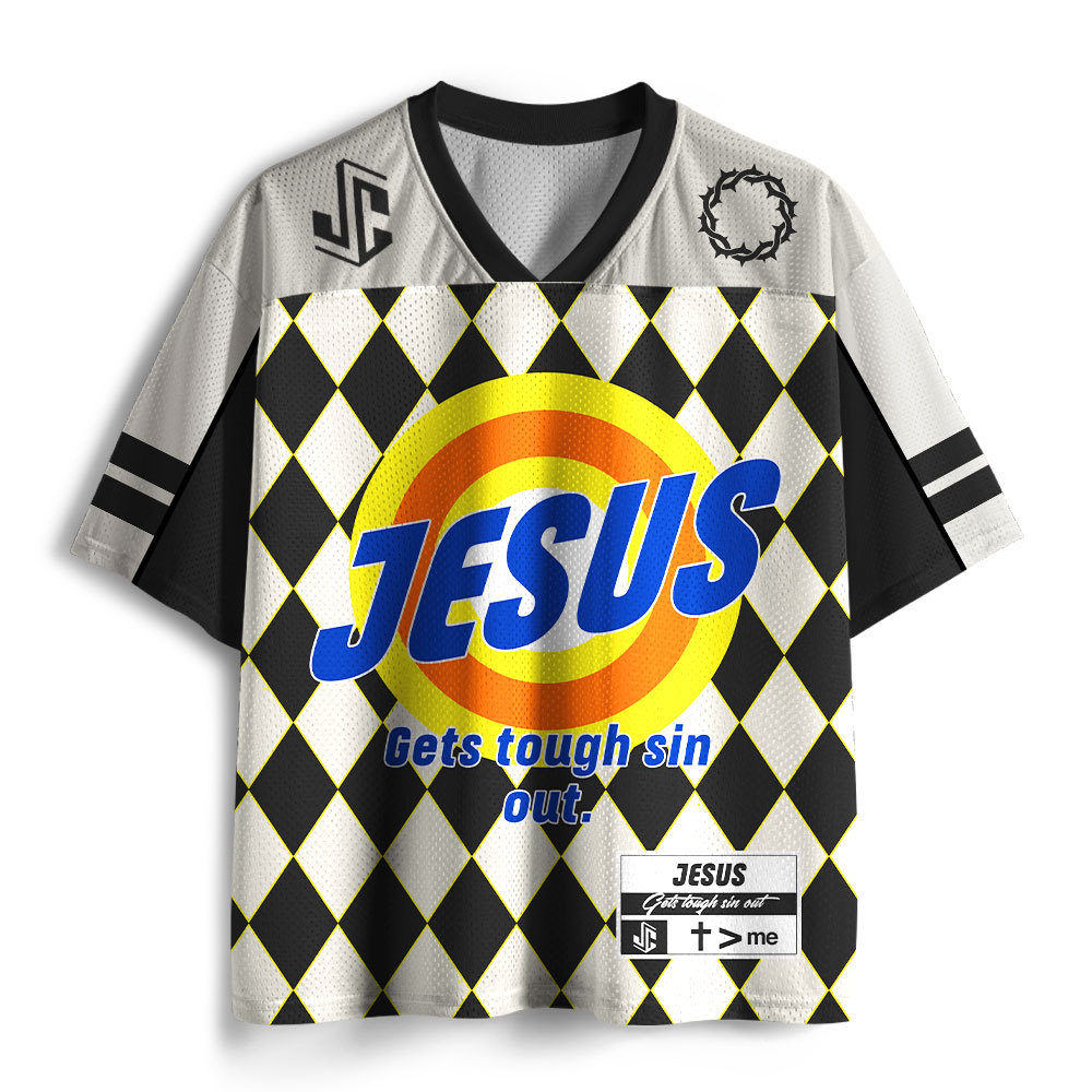 Jesus Gets Tough Sin Out Christian Mesh Jersey
