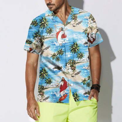 Jesus Goes Surfing Surfing Lover Hawaii Shirt