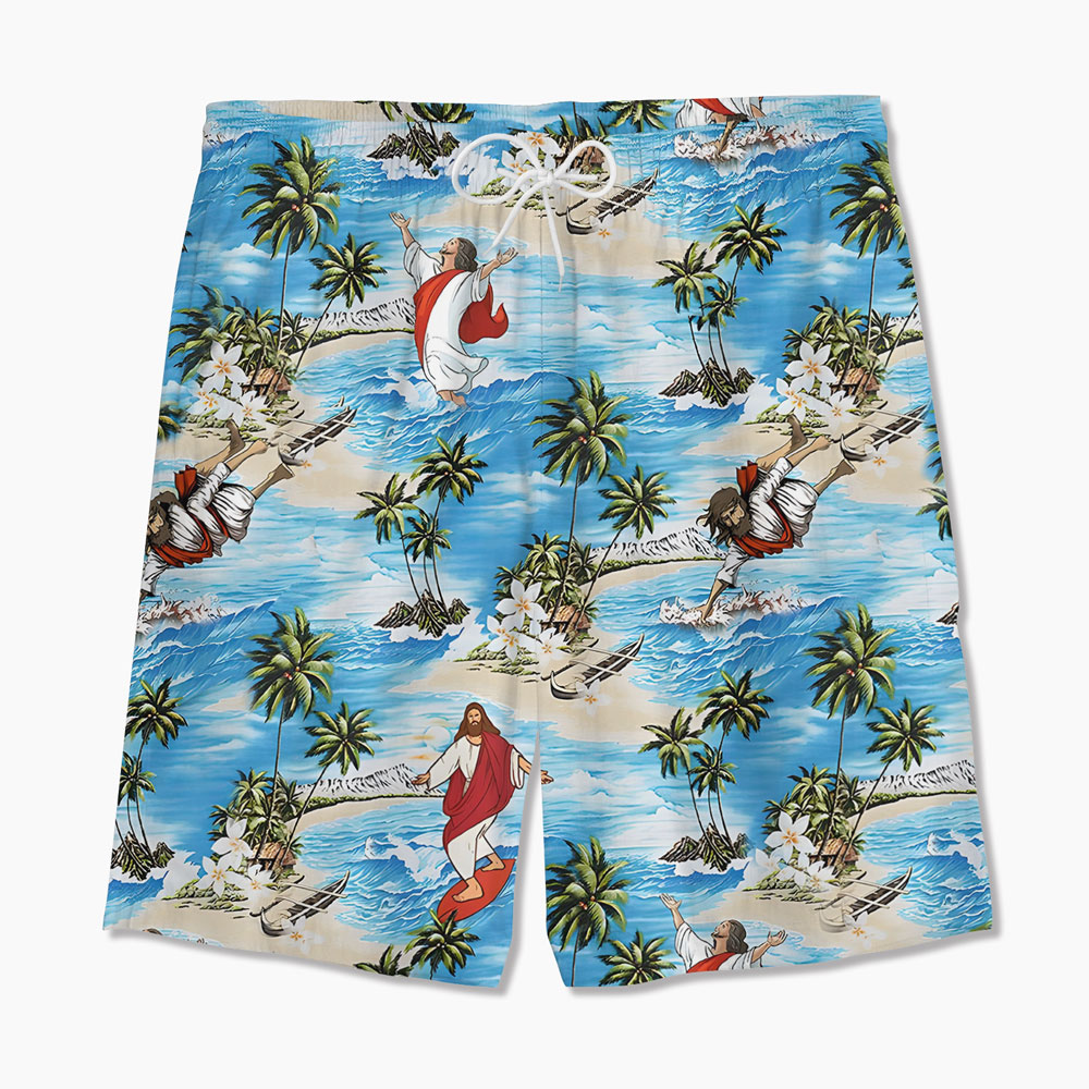 Jesus Goes Surfing Surfing Lover Hawaii Shirt Sale - GuidingCross