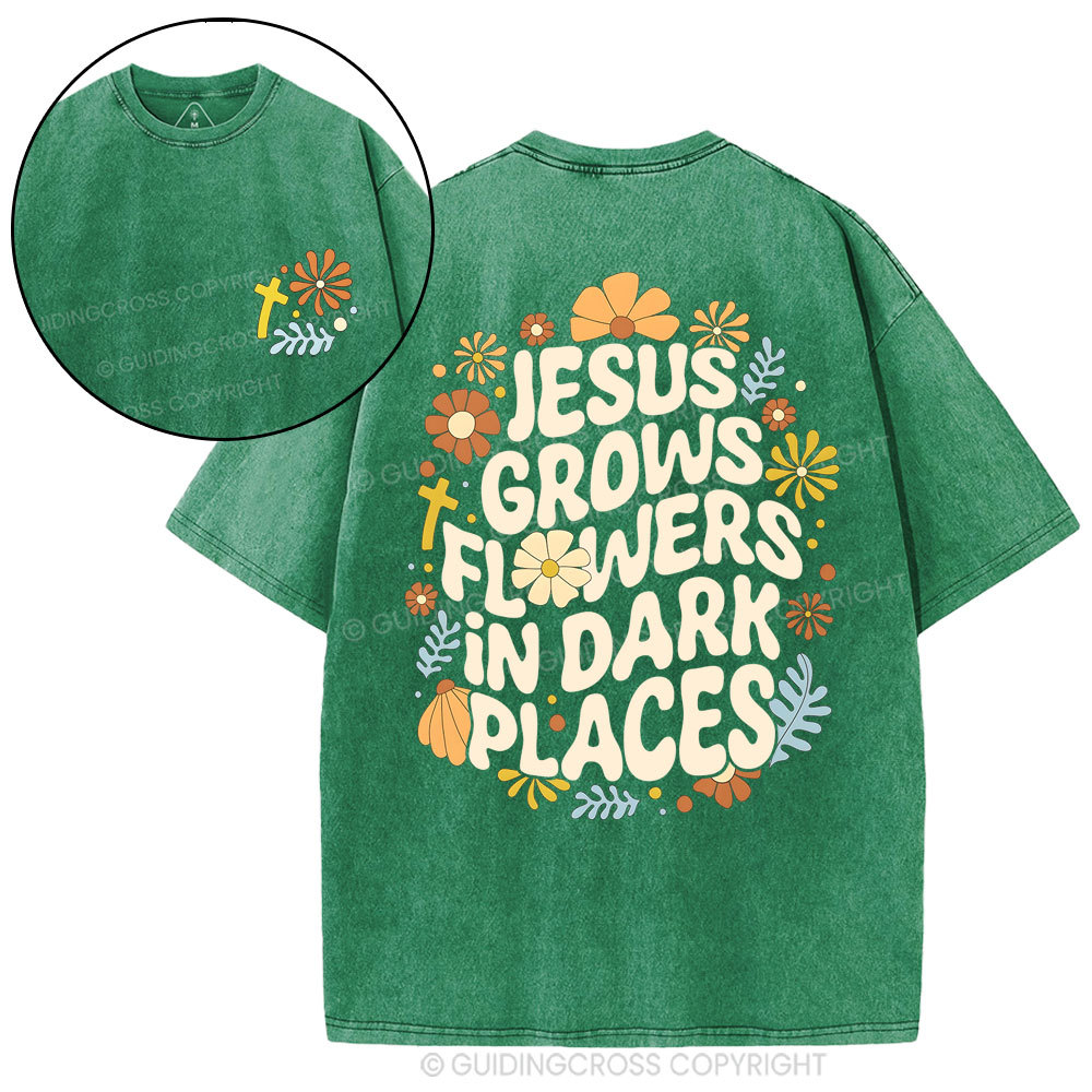 Jesus Grows Christian Washed T-Shirt Sale - GuidingCross