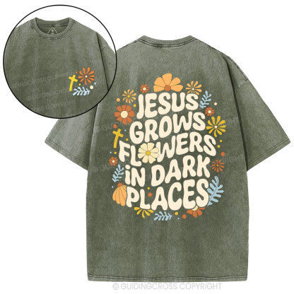 Jesus Grows Christian Washed T-Shirt