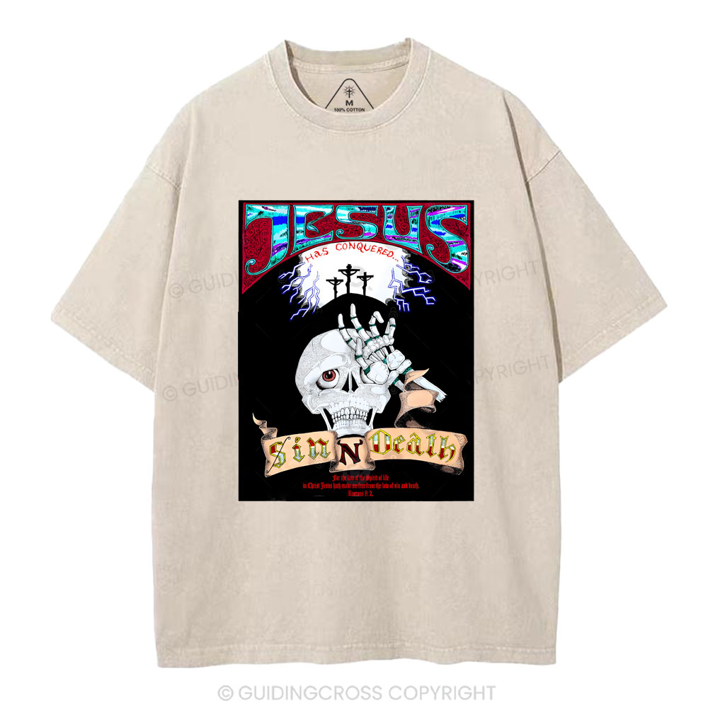 Jesus Has Conquered Christian Washed T-Shirt