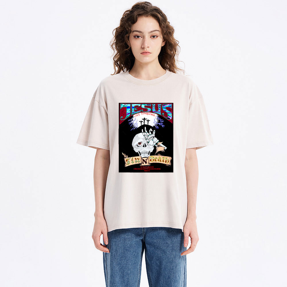 Jesus Has Conquered Christian Washed T-Shirt