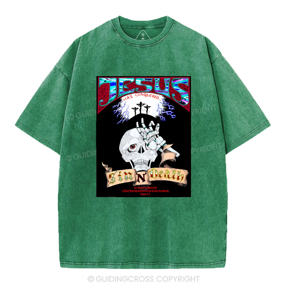 Jesus Has Conquered Christian Washed T-Shirt
