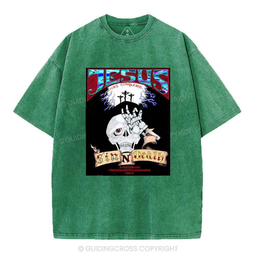 Jesus Has Conquered Christian Washed T-Shirt