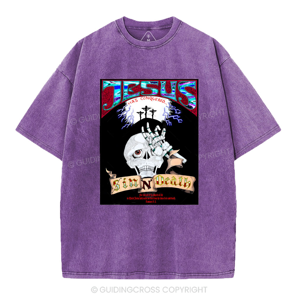 Jesus Has Conquered Christian Washed T-Shirt