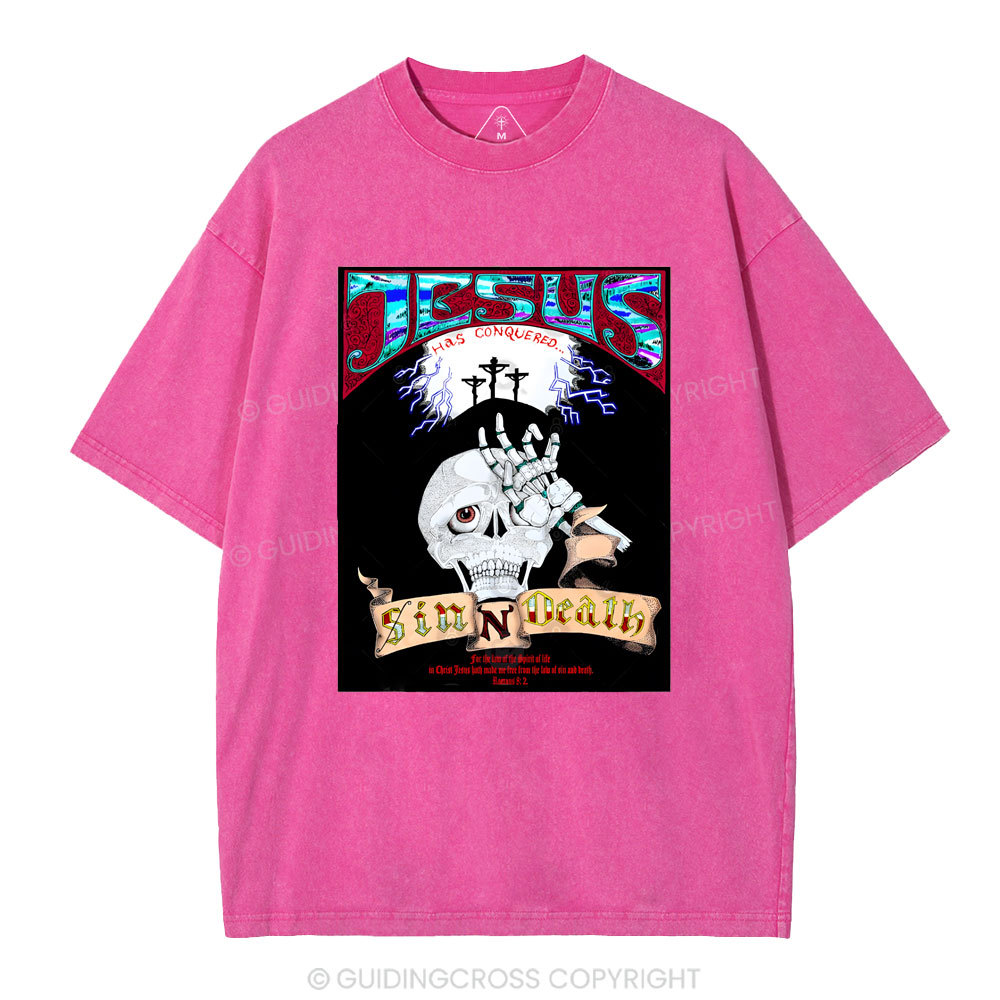 Jesus Has Conquered Christian Washed T-Shirt