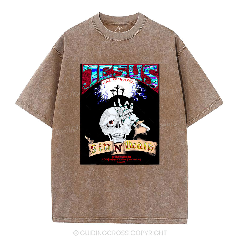 Jesus Has Conquered Christian Washed T-Shirt