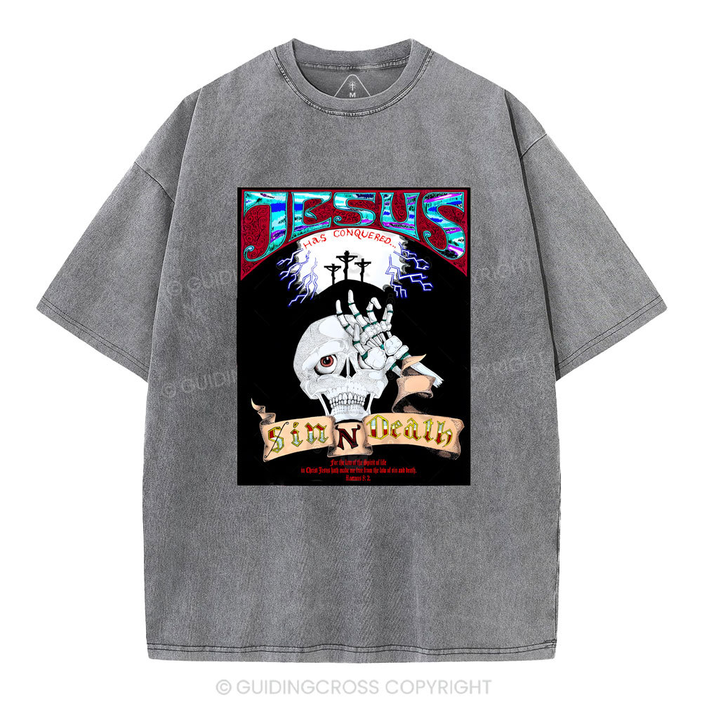Jesus Has Conquered Christian Washed T-Shirt