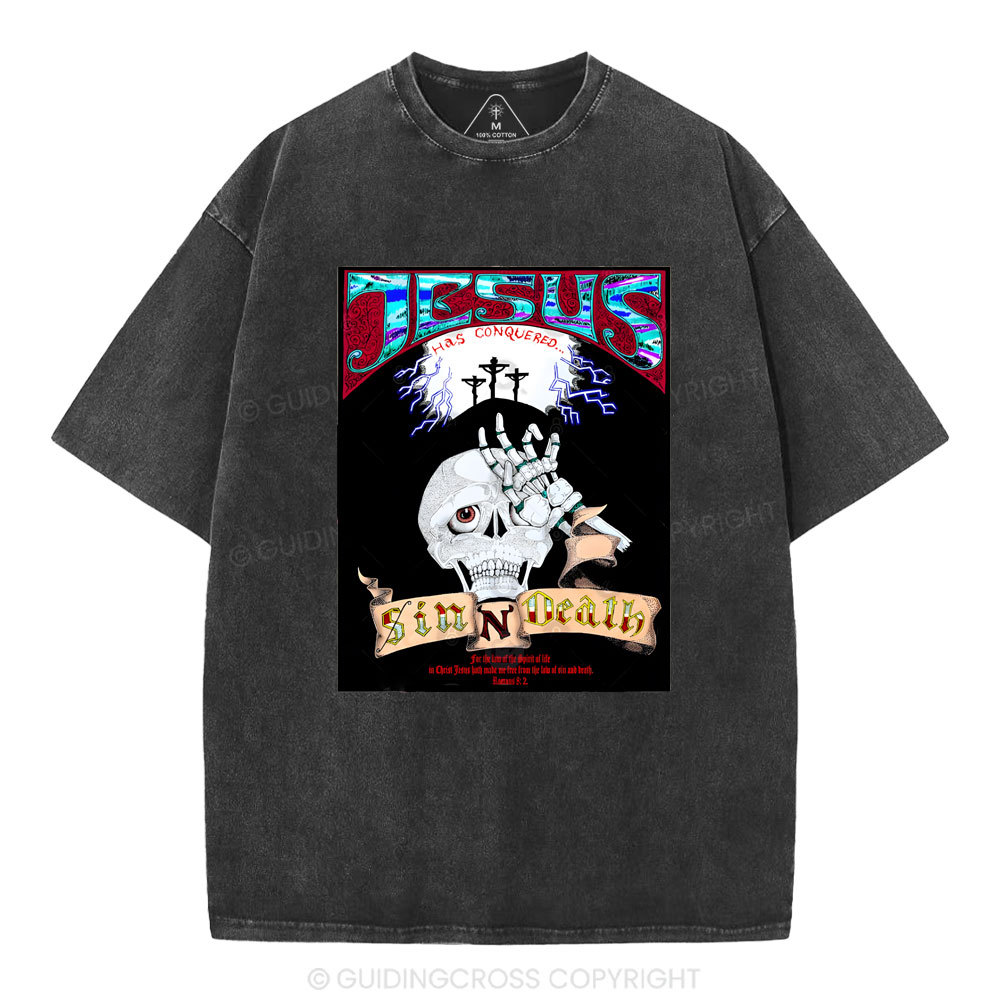 Jesus Has Conquered Christian Washed T-Shirt
