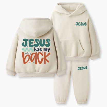 Jesus Has My Back Christian Kid Fleece Hoodie Set