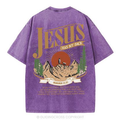 Jesus Has My Back Christian Washed T-Shirt
