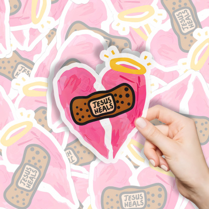 Jesus Heal Christian Stickers 