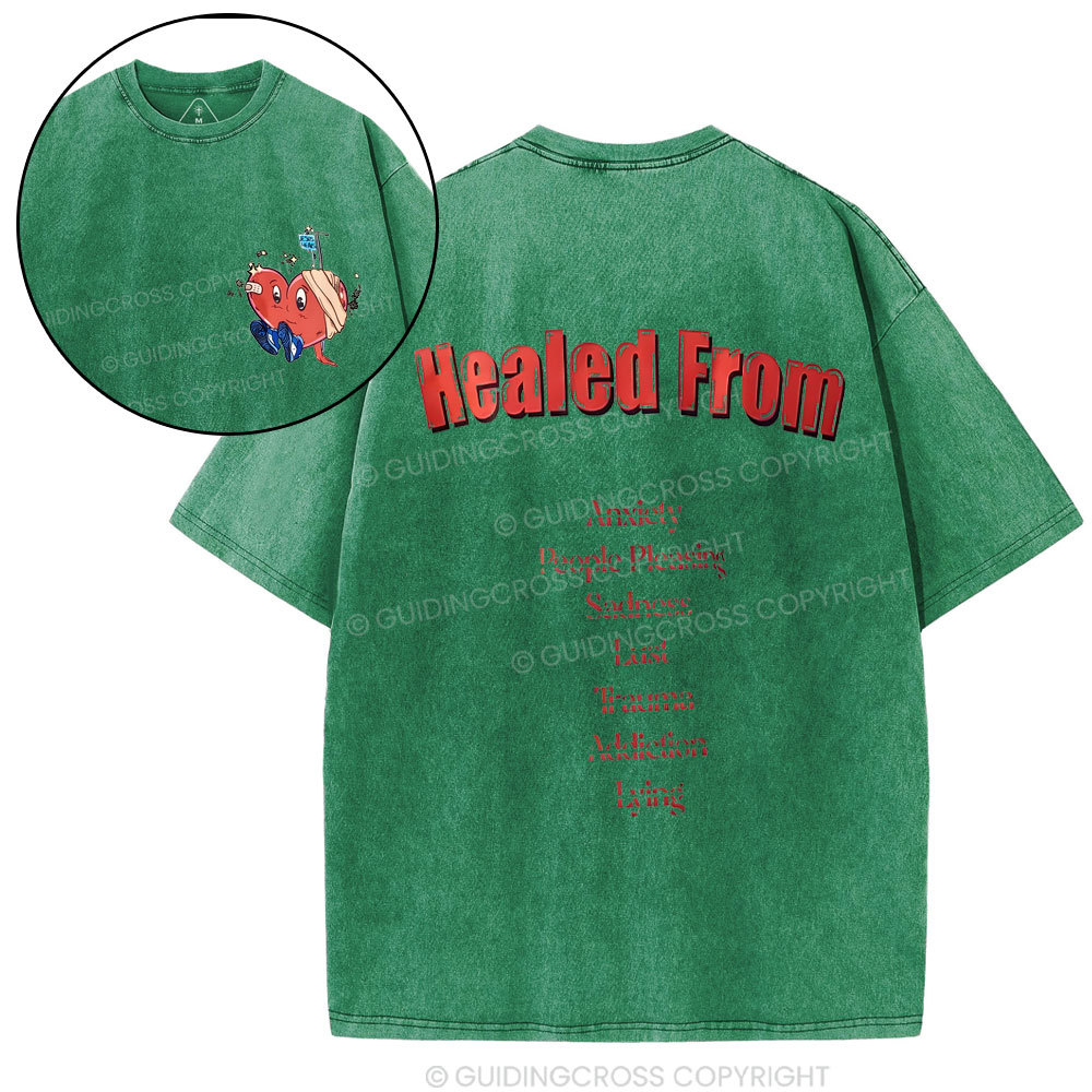 Jesus Healed Christian Washed T-Shirt