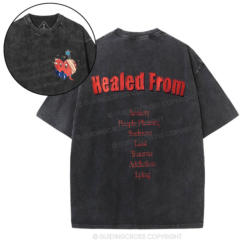Jesus Healed Christian Washed T-Shirt