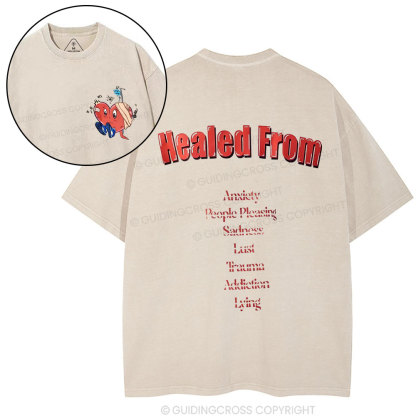 Jesus Healed Christian Washed T-Shirt