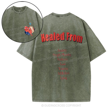 Jesus Healed Christian Washed T-Shirt