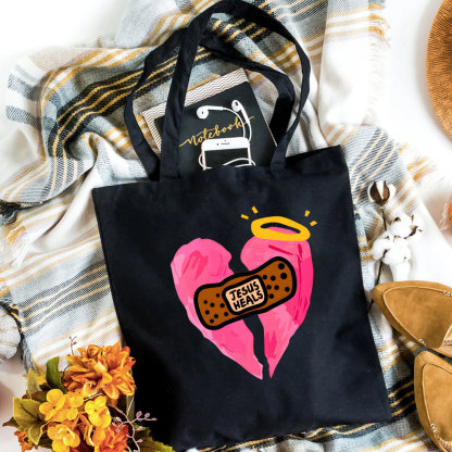 Jesus Heals Christian Canvas Tote Bag