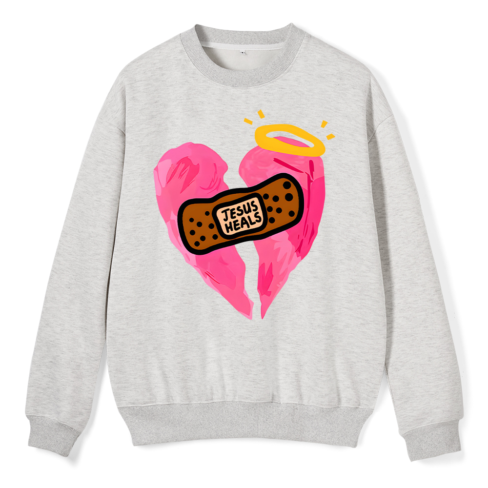Jesus Heals Christian Fleece Sweatshirt
