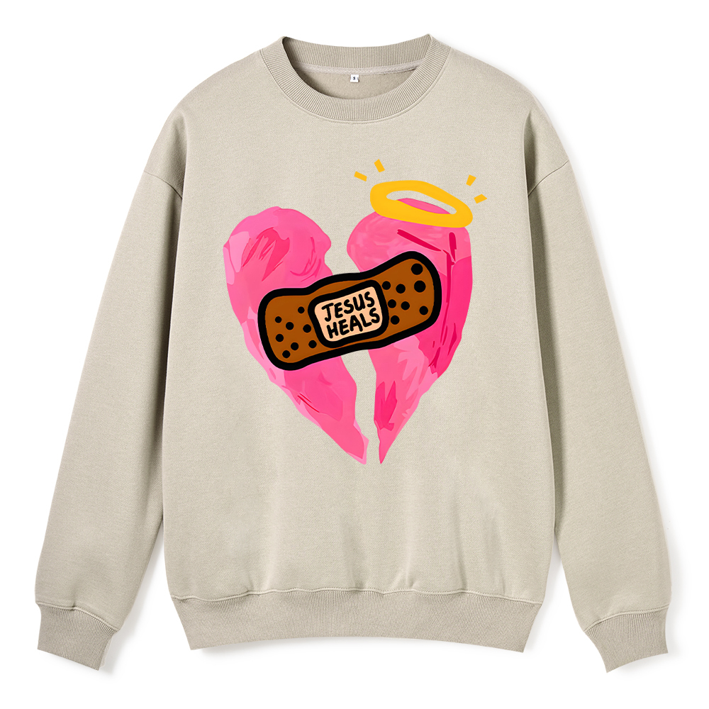 Jesus Heals Christian Fleece Sweatshirt