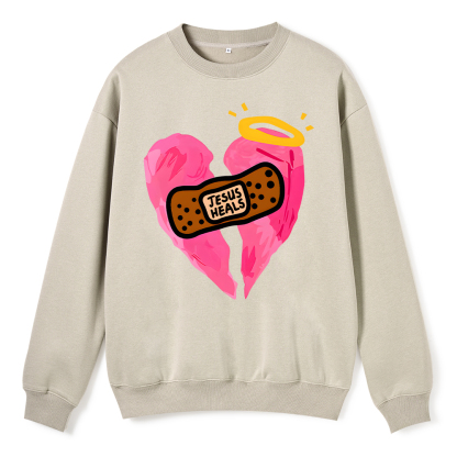 Jesus Heals Christian Fleece Sweatshirt