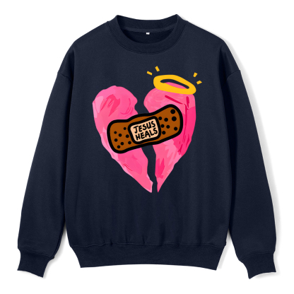 Jesus Heals Christian Fleece Sweatshirt