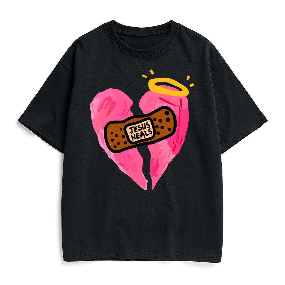 Jesus Heals Christian Heavy Cotton T-Shirt