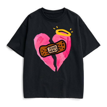 Jesus Heals Christian Heavy Cotton T-Shirt